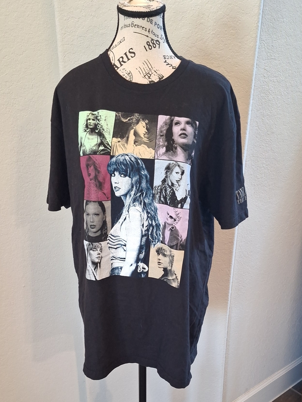 Taylor Swift Eras Tour Tee Black 100% Cotton Size XL